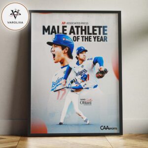 Shohei Ohtani AP Male Athlete of the Year Los Angeles Dodgers Baseball Tribute 2025 Home Decor Poster Canvas