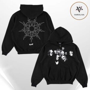 Slipknot x Welcome Nonagram Zip Hoodie Black Metal Symbol Graphic Heavyweight Two Sides Print
