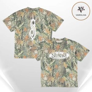 Slipknot x Welcome Oval Logo Camo All Over Print Tee Metal Band Graphic Forest Pattern Streetwear
