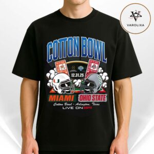 Miami Hurricanes Vs Ohio State Buckeyes Something Inked Black 2025 Cotton Bowl Head To Head Matchups CFP Season Tickets Unisex T-Shirt