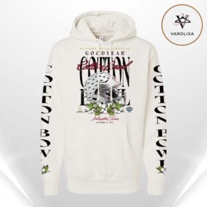 Something Inked Ohio State Buckeyes Mens Ivory 2025 Cotton Bowl CFP NFL Season Long Sleeve Hoodie
