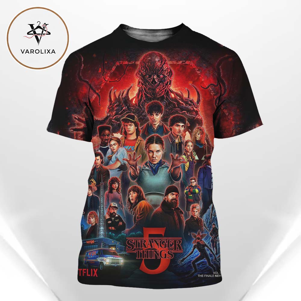 Stranger Things 5 Final Season Ensemble Eleven Vecna Dark Horror Fan Art 2025 All Over Print Shirt Stranger Things 5 Final Season Ensemble Eleven Vecna Dark Horror Fan Art 2025 All Over Print Shirt