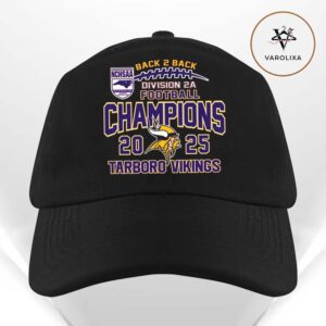 Tarboro Vikings 2025 Back 2 Back Division 2A Football Champions Classic Cap Hat Snapback