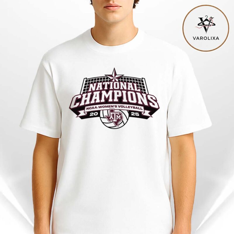 Texas A&M Aggies Volleyball Official Logo 2025 National Champions Unisex T Shirt