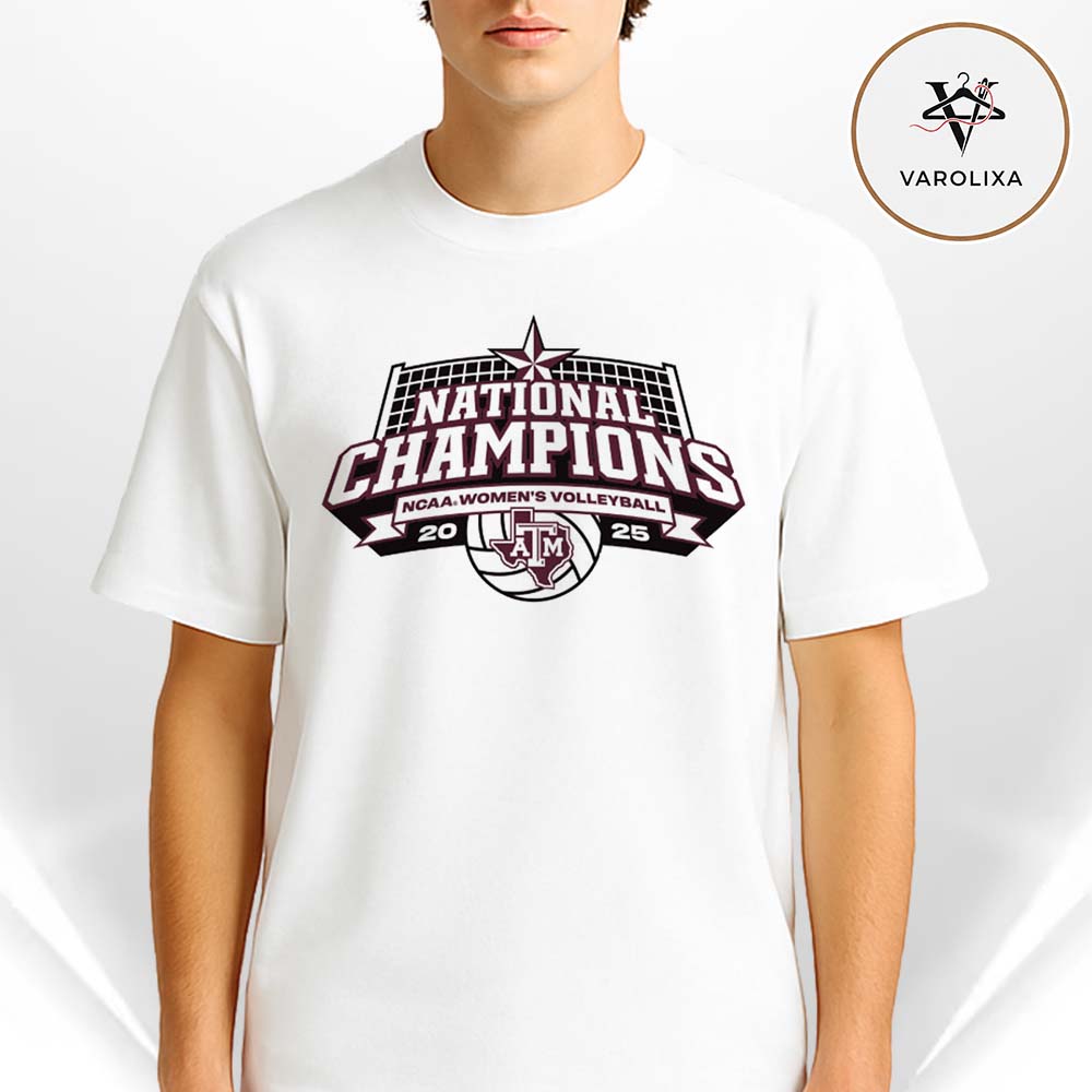Texas A&M Aggies Volleyball Official Logo 2025 National Champions Unisex T-Shirt Texas A&M Aggies Volleyball Official Logo 2025 National Champions Unisex T-Shirt