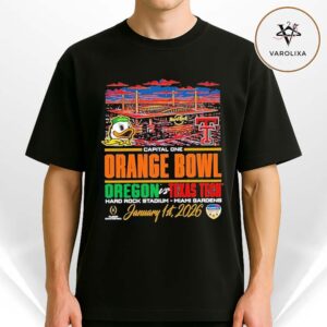Texas Tech Red Raiders Vs. Oregon Ducks 2026 Orange Bowl Hard Rock Stadium On January 1 2025 Unisex T-Shirt