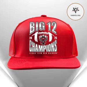 Texas Tech Red Raiders Red Summit Sportswear 2025 Big 12 Football Champions NUMBER ONE FOOTBALL Classic Cap Hat Snapback