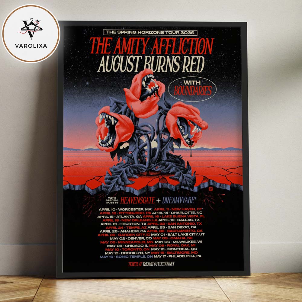 The Amity Affliction Spring Horizons Tour 2026 Poster With August Burns Red Boundaries Heavensgate Dreamwake Home Decor Poster Canvas The Amity Affliction Spring Horizons Tour 2026 Poster With August Burns Red Boundaries Heavensgate Dreamwake Home Decor Poster Canvas