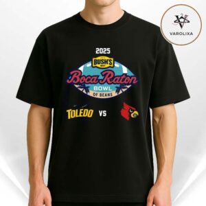 Toledo Rockets vs. Louisville Cardinals 2025 Boca Raton Bowl Matchup NFL Unisex T-Shirt