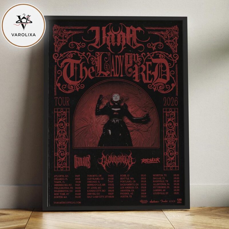 Vama The Lady In Red Tour 2026 Gothic Metal Dark Aesthetic Home Decor Poster Canvas