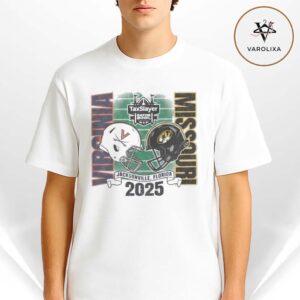Virginia Cavaliers Vs Missouri Tigers 2025 TaxSlayer Gator Bowl Matchup Helmet Unisex T-Shirt