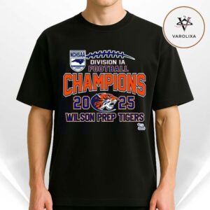 Wilson Prep Tigers 2025 NCHSAA Division 1A Football Champions Unisex T-Shirt