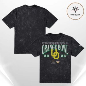 Oregon Ducks 2026 Orange Bowl Game CFP Quarterfinal Acid Washed Tee