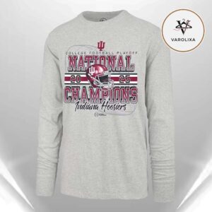47 Indiana Hoosiers Grey 2026 CFP National Champions Helmet Long Sleeve