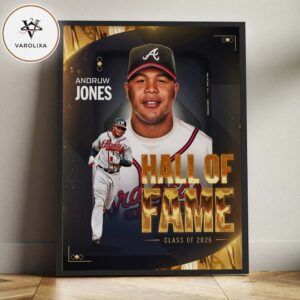 Andruw Jones Hall of Fame Class of 2026 Poster Cooperstown Immortal Baseball Wall Art Home Decor Poster Canvas