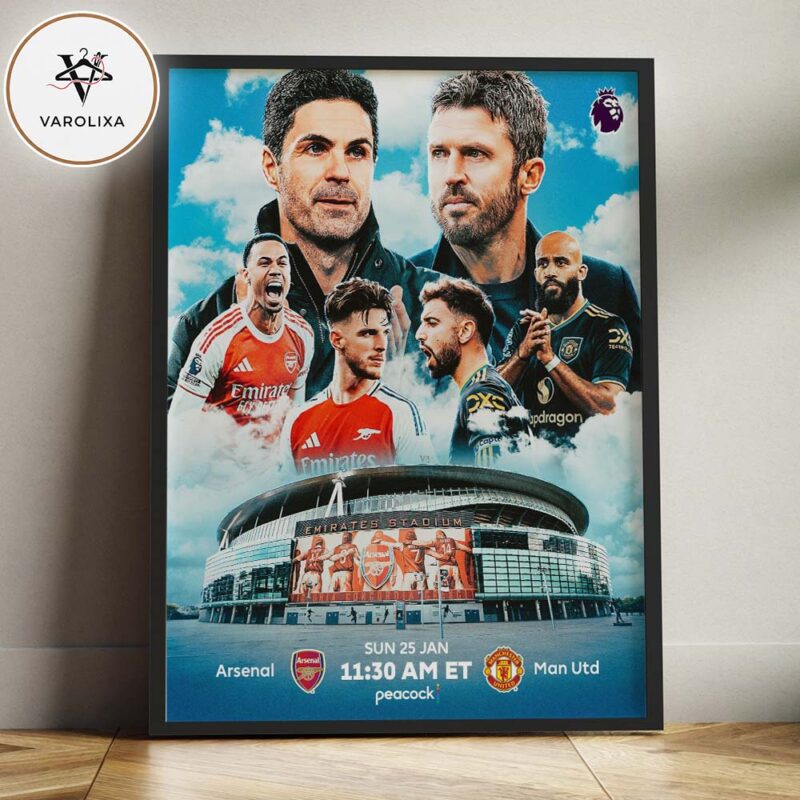 Arsenal FC Vs Manchester United Matchup Premier League Football January 25 2026 Emirates Stadium Matchday Home Decor Poster Canvas