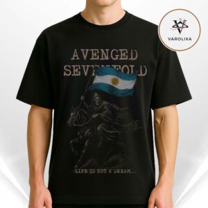 Avenged Sevenfold Life Is But A Dream Argentina Flag Grim Reaper Rider Metal Band 2026 Unisex T-Shirt