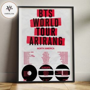 BTS World Tour ARIRANG 2026 North America Europe Tour Dates Poster Kpop Concert Home Decor Poster Canvas