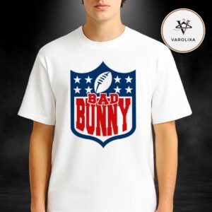 Bad Bunny Super Bowl LIX 2026 NFL Football Shield Logo Unisex T Shirt