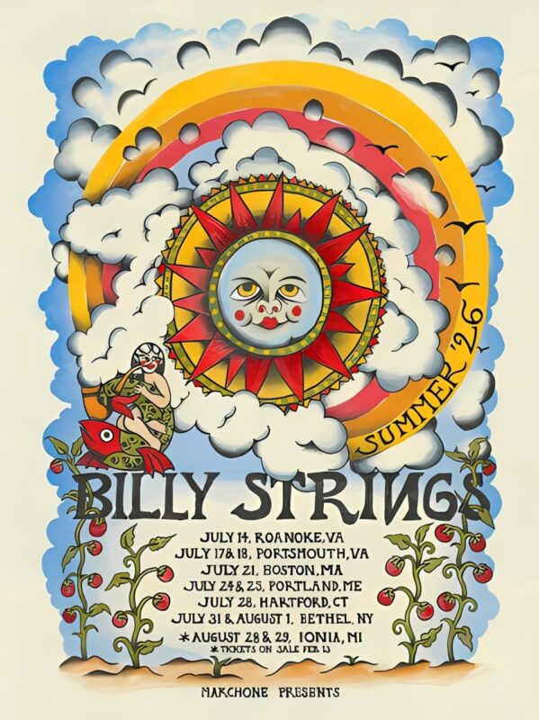 Billy Strings Summer Tour 2026 Tour Dates Poster July August Shows Artwork
