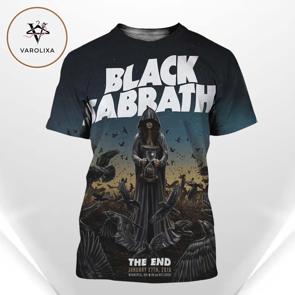 Black Sabbath The End Tour January 27 2016 Winnipeg Concert Poster Heavy Metal Band Artwork All Over Print Shirt Black Sabbath The End Tour January 27 2016 Winnipeg Concert Poster Heavy Metal Band Artwork All Over Print Shirt