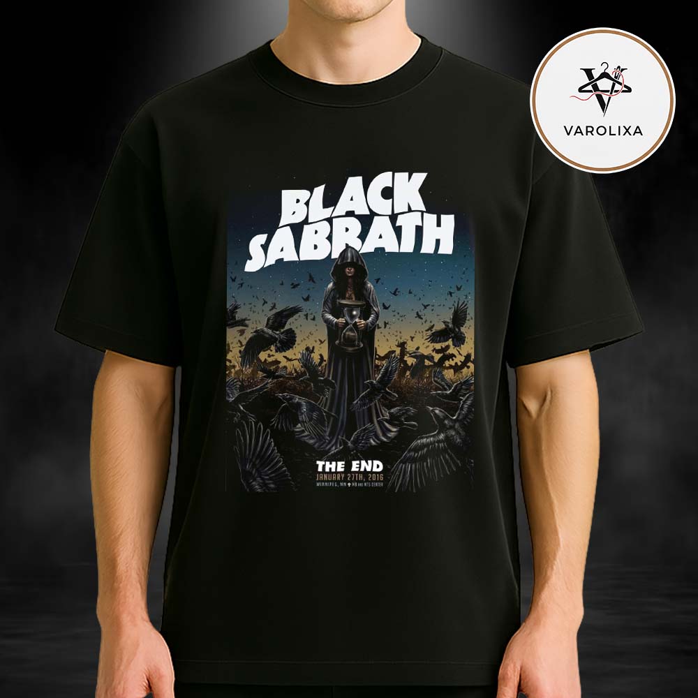 Black Sabbath The End Tour January 27 2016 Winnipeg Concert Poster Heavy Metal Band Artwork Unisex T-Shirt Black Sabbath The End Tour January 27 2016 Winnipeg Concert Poster Heavy Metal Band Artwork Unisex T-Shirt