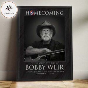 Bobby Weir Music Poster At Civic Center Plaza In San Francisco CA On January 17 2026 Homecoming Memorial Tribute Artwork Home Decor Poster Canvas
