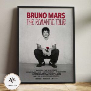 Bruno Mars The Romantic Tour 2026 Dates Poster North America Europe And UK Concert Artwork Art Print Home Decor Poster Canvas