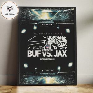 Buffalo Bills vs Jacksonville Jaguars NFL Wild Card Round At EverBank Stadium Playoffs 2025 Night Game Home Decor Poster Canvas
