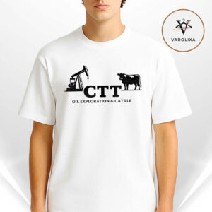 CTT Oil Exploration and Cattle Oil Rig And Cattle Silhouette Texas Unisex T-Shirt