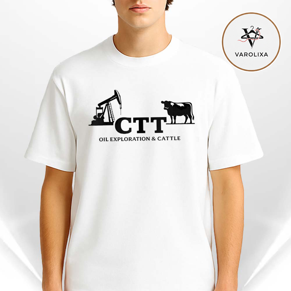 CTT Oil Exploration and Cattle Oil Rig And Cattle Silhouette Texas Unisex T-Shirt CTT Oil Exploration and Cattle Oil Rig And Cattle Silhouette Texas Unisex T-Shirt