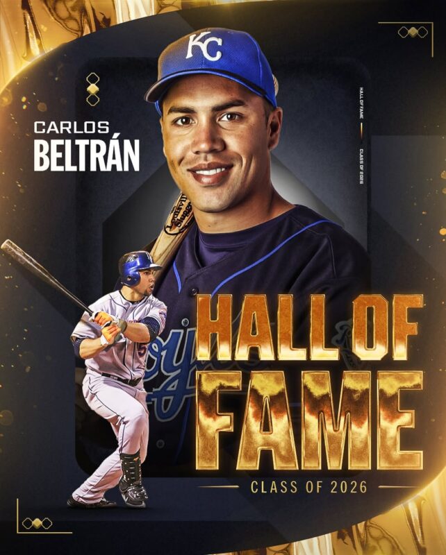 Carlos Beltrán Hall of Fame Class of 2026 Poster Cooperstown Legacy Baseball Wall Art