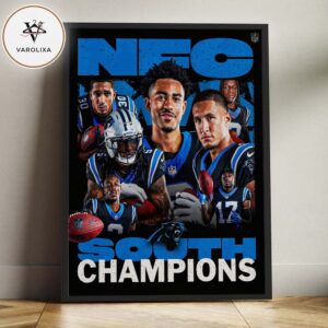 Carolina Panthers NFC South Champions Team Stars NFL Football Home Decor Poster Canvas