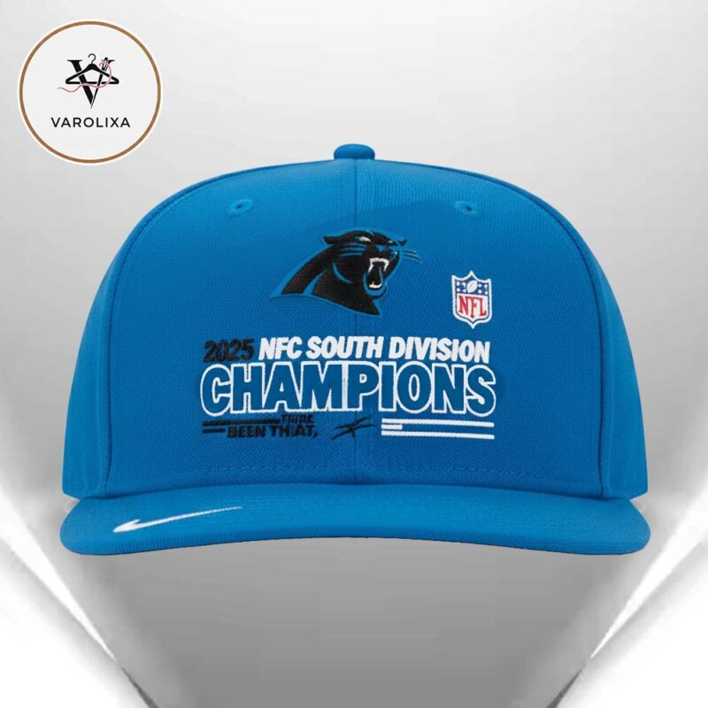Carolina Panthers Nike 2025 NFC South Division Champions Locker Room Trophy Collection Classic Cap Hat Snapback