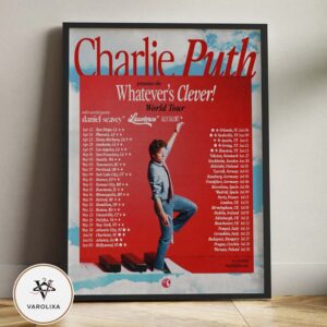 Charlie Puth Whatever’s Clever World Tour 2026 Vintage Concert Home Decor Poster Canvas