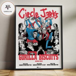 Circle Jerks Gorilla Biscuits Japan Tour 2026 Poster At Shibuya Club Quattro And Spotify O East Punk Rock Home Decor Poster Canvas