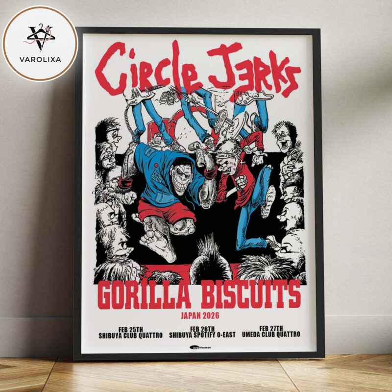 Circle Jerks Gorilla Biscuits Japan Tour 2026 Poster At Shibuya Club Quattro And Spotify O East Punk Rock Home Decor Poster Canvas