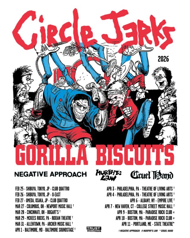 Circle Jerks Gorilla Biscuits Japan Tour Poster In Shibuya Tokyo And Osaka 2026 Hardcore Punk Wall Art Print