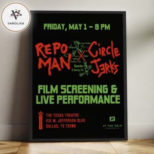 Circle Jerks Repo Man Film Screening Poster At The Texas Theatre In Dallas TX On May 1 2026 Punk Movie Night Wall Art Print Home Decor Poster Canvas