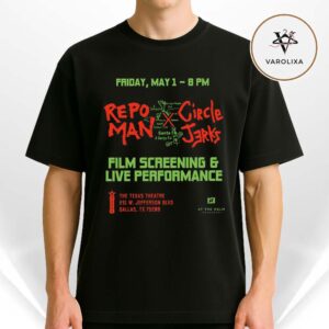 Circle Jerks Repo Man Film Screening Poster At The Texas Theatre In Dallas TX On May 1 2026 Punk Movie Night Wall Art Print Unisex T-Shirt