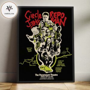 Circle Jerks Repo Man Live Poster At The Paramount Theatre In Austin TX On May 3 2026 Punk Rock Concert Home Decor Poster Canvas