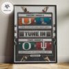 College Football Playoff Poster Miami Hurricanes vs Ole Miss Rebels And Oregon Ducks vs Indiana Hoosiers CFP Bracket Art Home Decor Poster Canvas