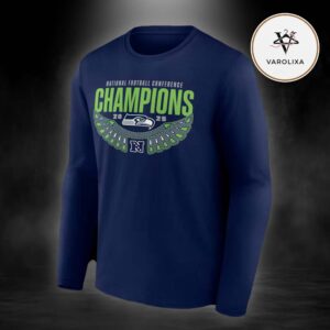 College Navy Seattle Seahawks 2025 NFC Champions Hometown Unisex Long Sleeve