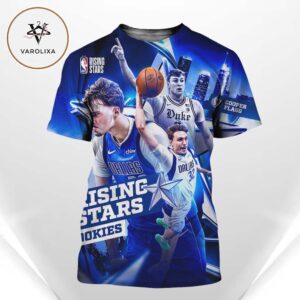 Cooper Flagg Rising Stars Rookies Poster Dallas Mavericks 2026 Action Dunk Cover Art NBA Basketball Artwork All Over Print Shirt