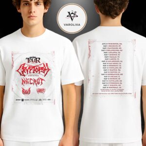 Cryptopsy Tour 2026 Poster None So Vile 30th Anniversary Necrot Worm Fleshripper Death Metal Two Sides Unisex T-Shirt