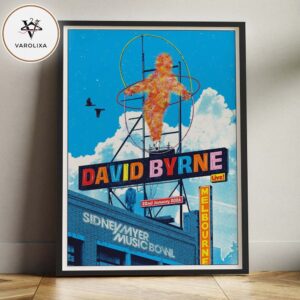 David Byrne Live Poster At Sidney Myer Music Bowl In Melbourne Victoria On January 22 2026 Art Pop Surreal Performance Artwork Home Decor Poster Canvas