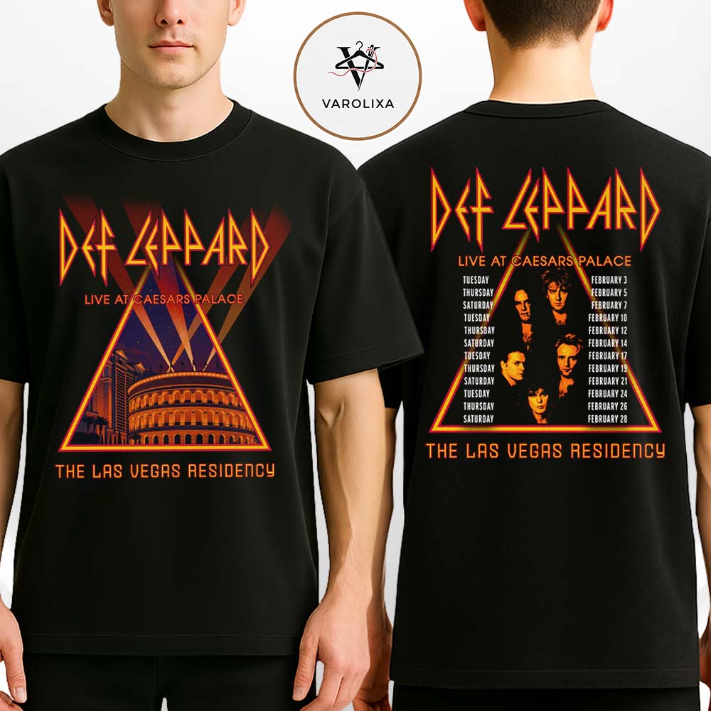 Def Leppard The Las Vegas Residency 2026 Collection Two Sides Unisex T-Shirt Def Leppard The Las Vegas Residency 2026 Collection Two Sides Unisex T-Shirt