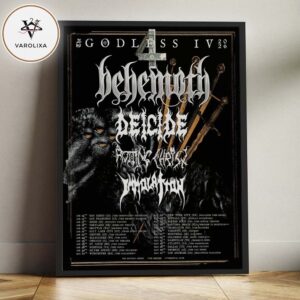 Deicide Tour Dates Poster The Godless IV Across United States Spring 2026 With Rotting Christ Kataklysm And Vital Remains Home Decor Poster Canvas