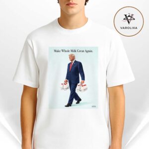 Donald Trump Make Whole Milk Great Again Poster Political Satire Artwork Classic Americana Style Wall Art Print Unisex T-Shirt