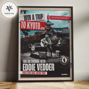 Eddie Vedder Poster At Kyoto In Kyoto Japan On 2026 Solo Japan Tour Acoustic Evening Concert Artwork Home Decor Poster Canvas